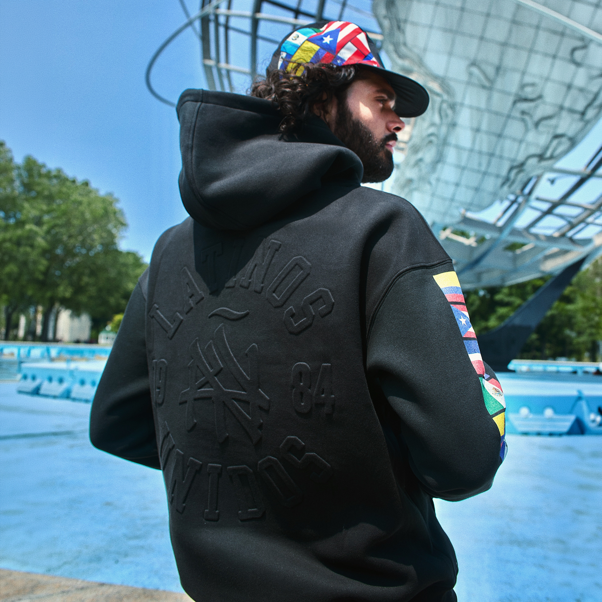 Latinos Unidos, Embossed Edition - Heavyweight Flags Hoodie