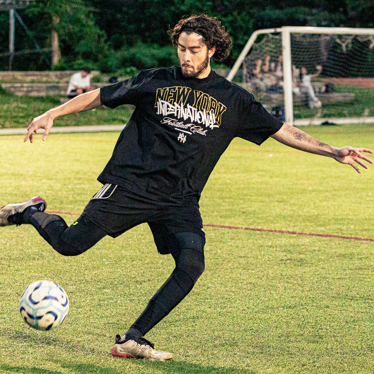 NY International Football Club, Giveback Edition - Black Heavyweight T-Shirt