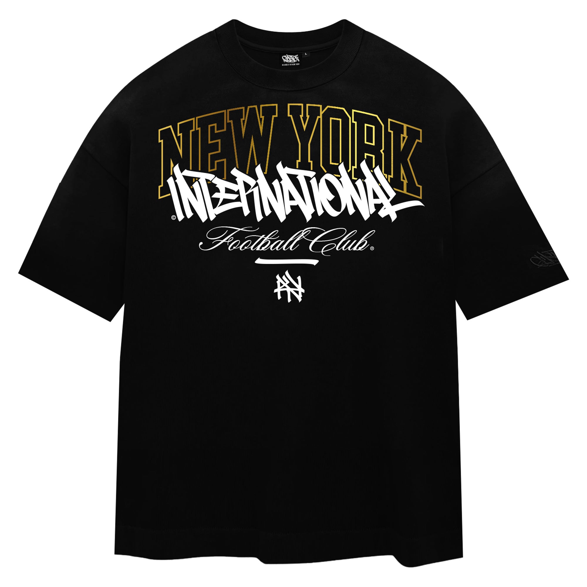 NY International Football Club, Giveback Edition - Black Heavyweight T-Shirt