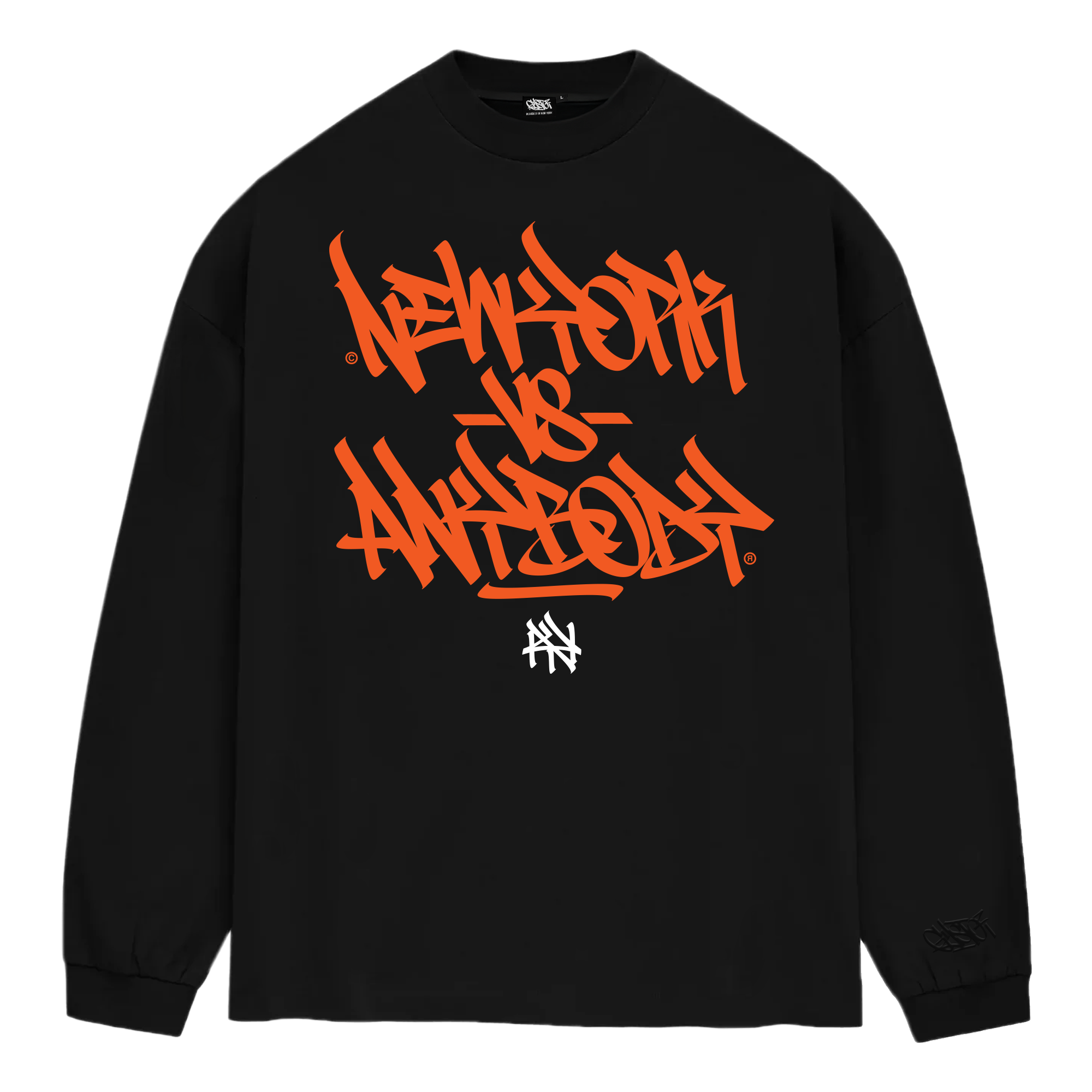 New York vs Anybody - Broadway Black Heavyweight Long Sleeve Shirt