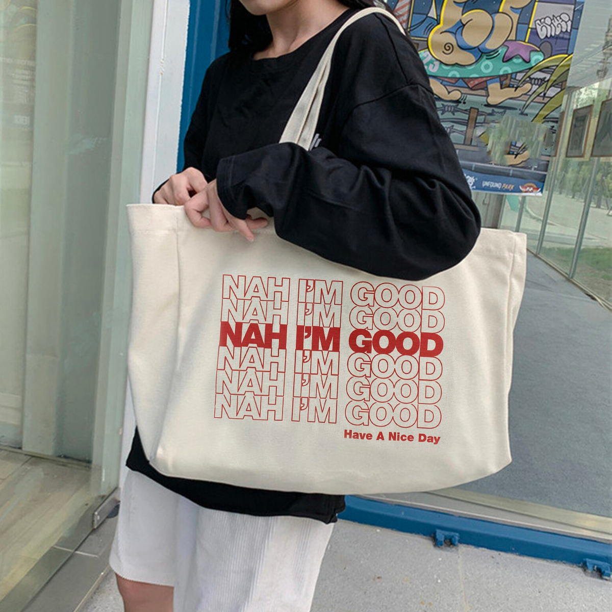 Nah I'm Good - X-Large Tote Bag - GustoNYC