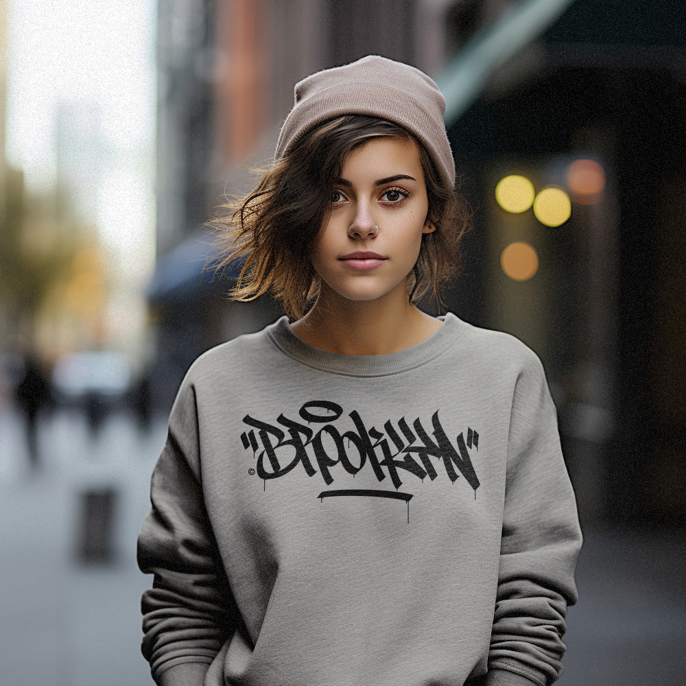 "Brooklyn" Graffiti Handtyle - Unisex Premium Sweatshirt - GustoNYC