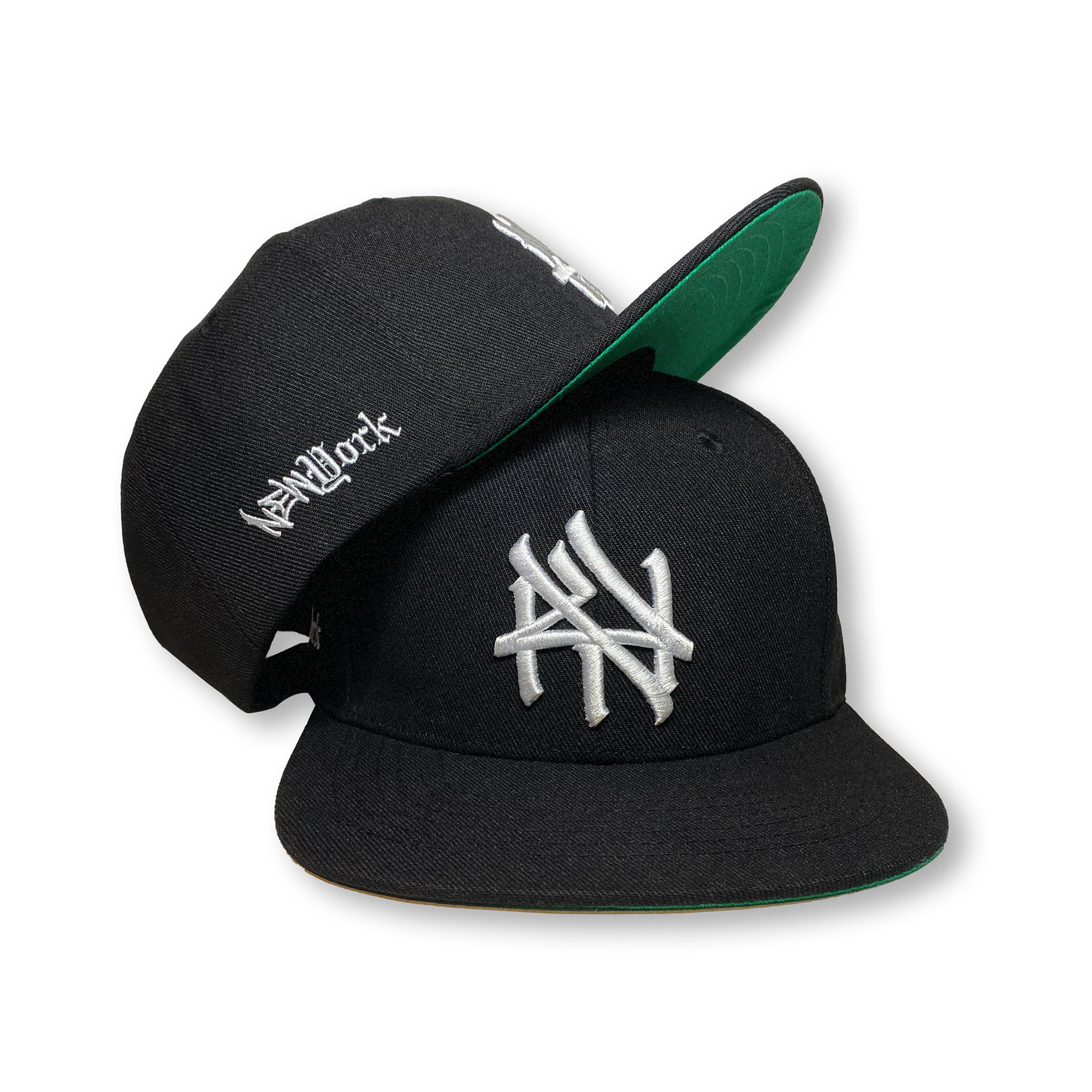 NY Hometown Logo - Black and White Snapback Hat