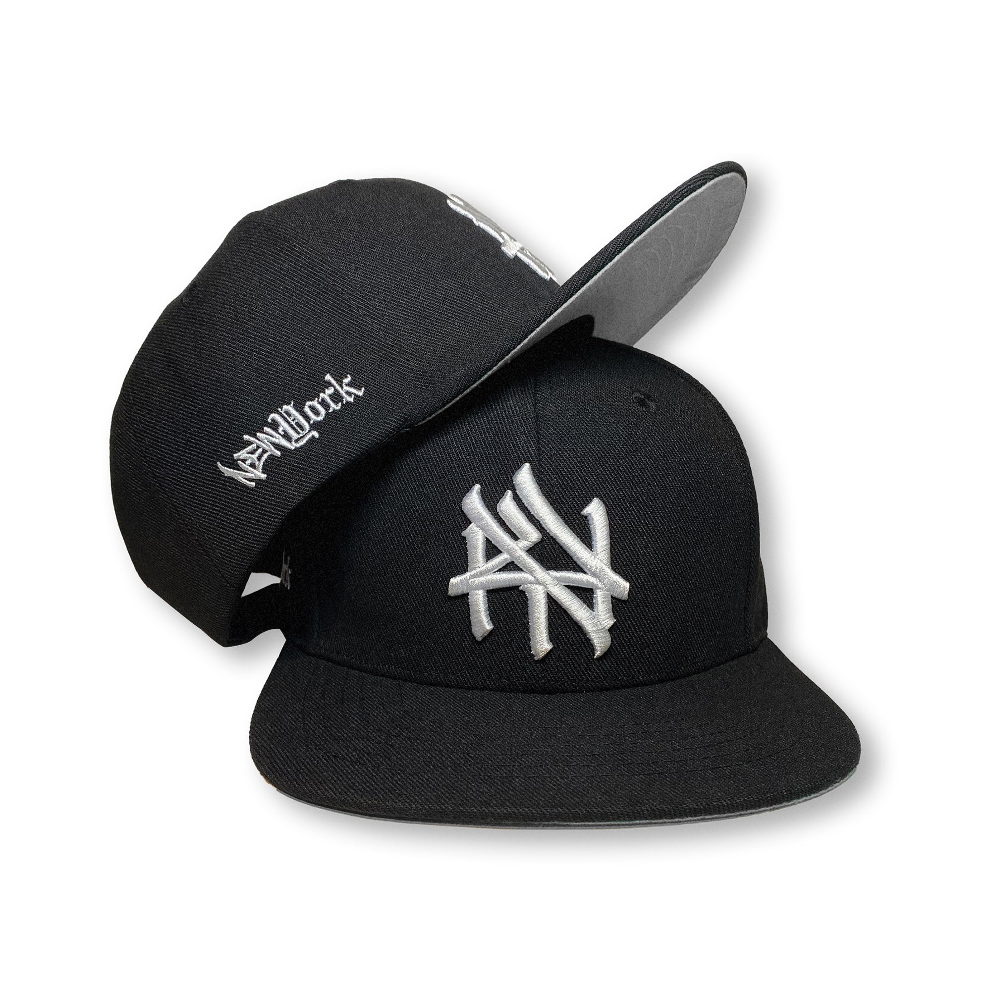NY Hometown Logo - Black and White Snapback Hat