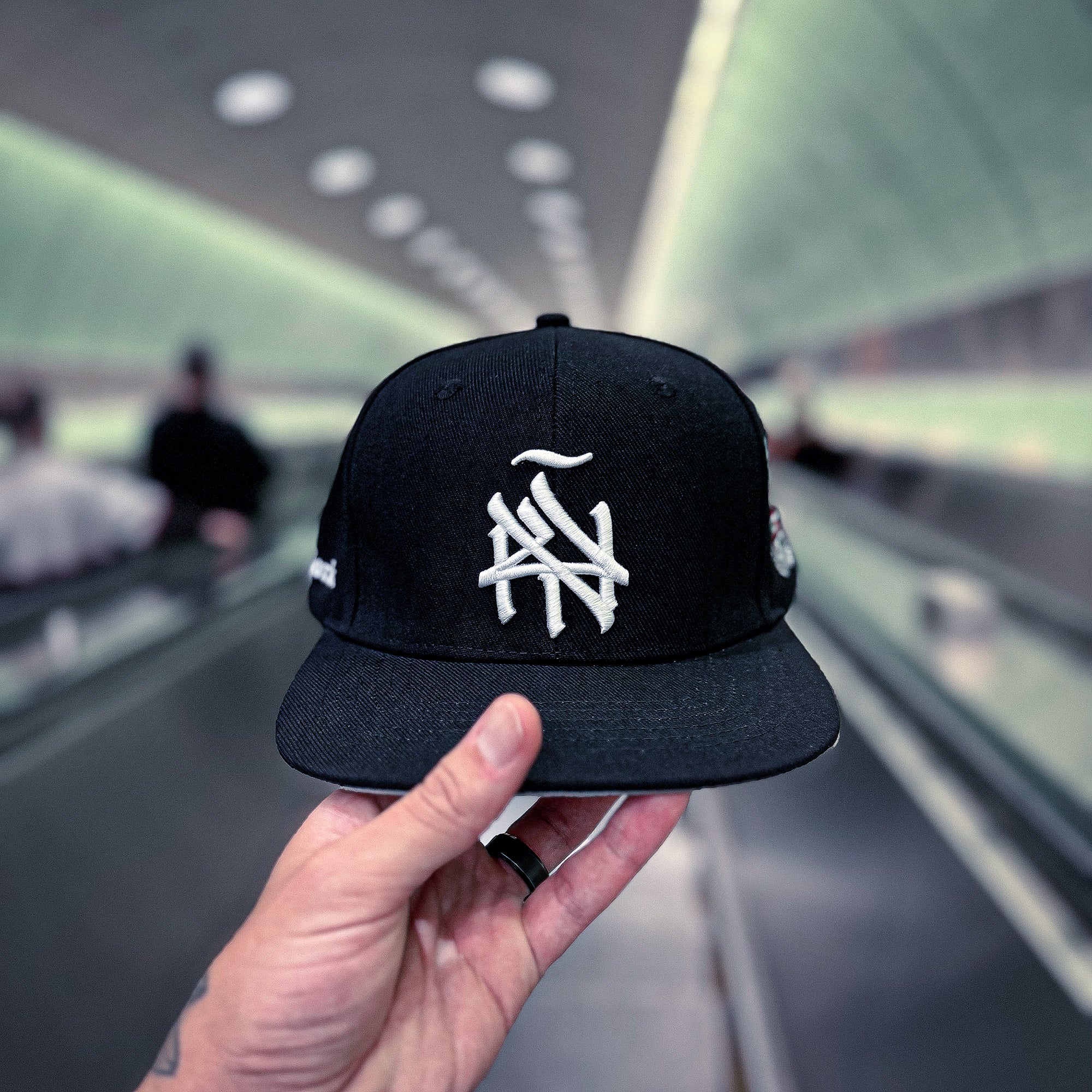 NY (ÑY) Hometown Logo - Latinos Unidos Black and White Snapback Hat