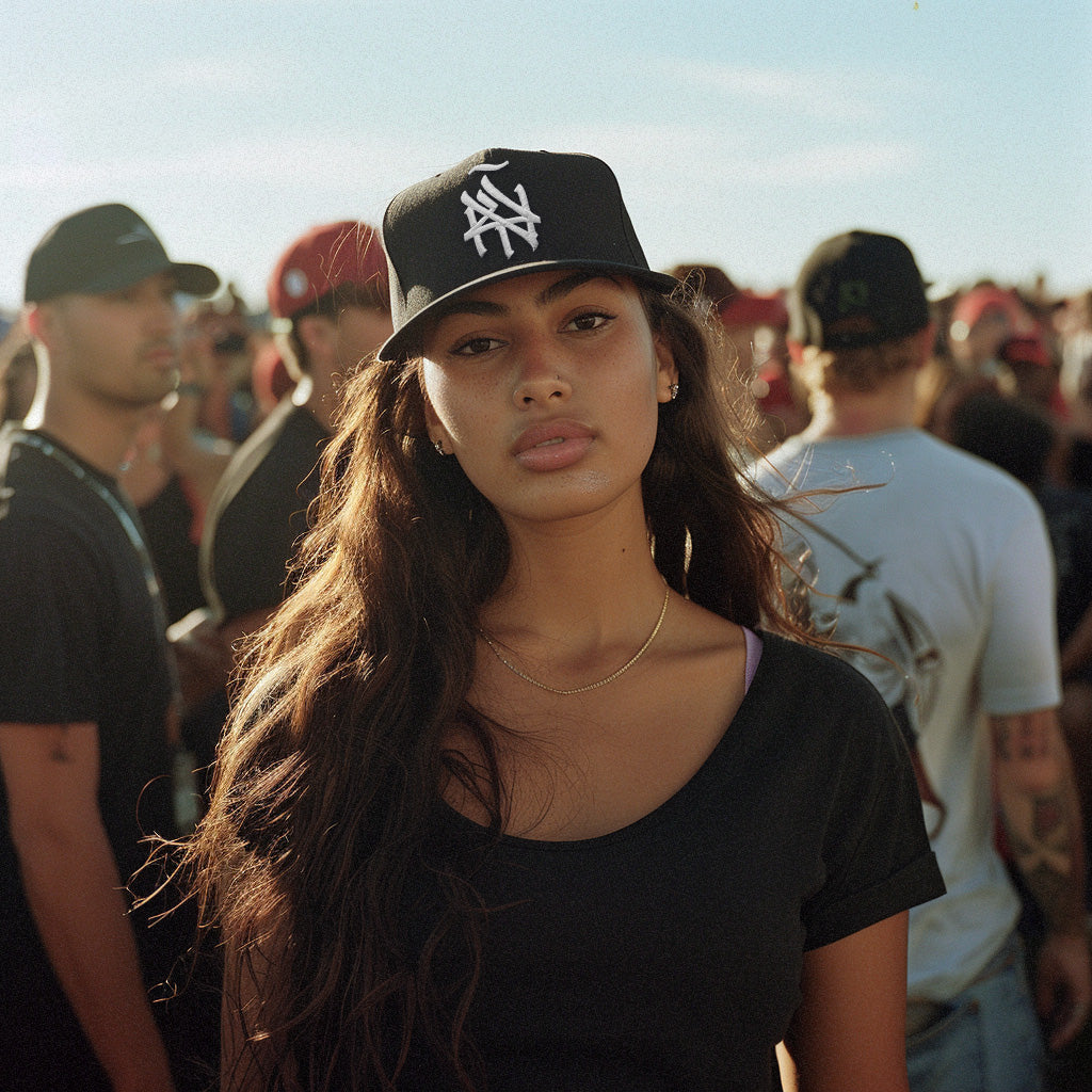NY (ÑY) Hometown Logo - Latinos Unidos Black and White Snapback Hat
