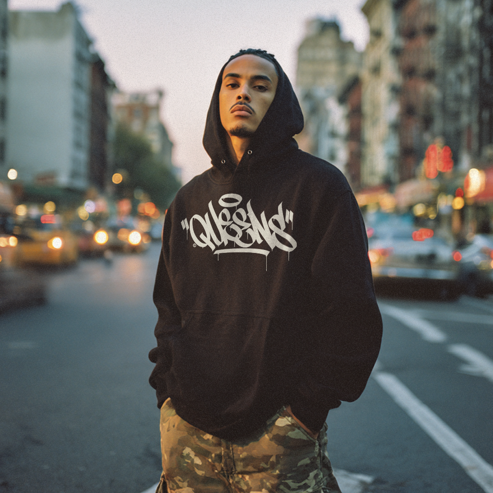 "Queens" Graffiti Handstyle - Premium Unisex Hoodie