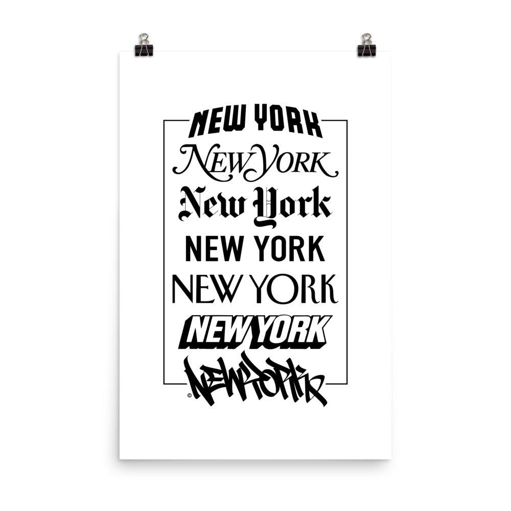New York Logos - White Poster - GustoNYC