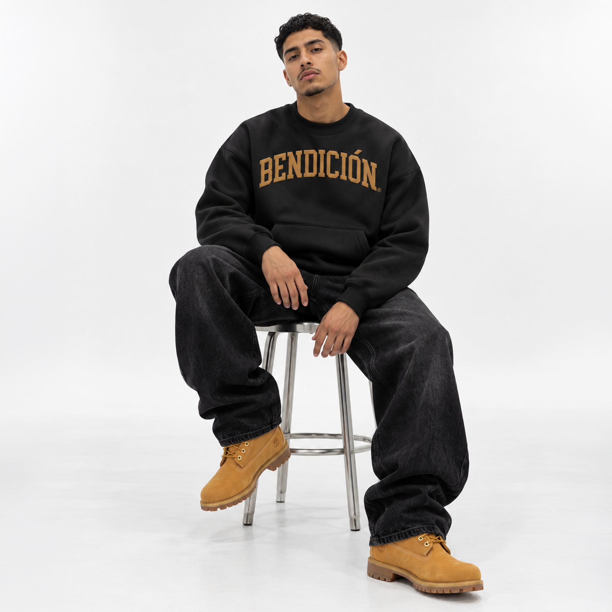 Bendicion NEMS Collab Edition- Black Wheat Heavyweight Sweatshirt