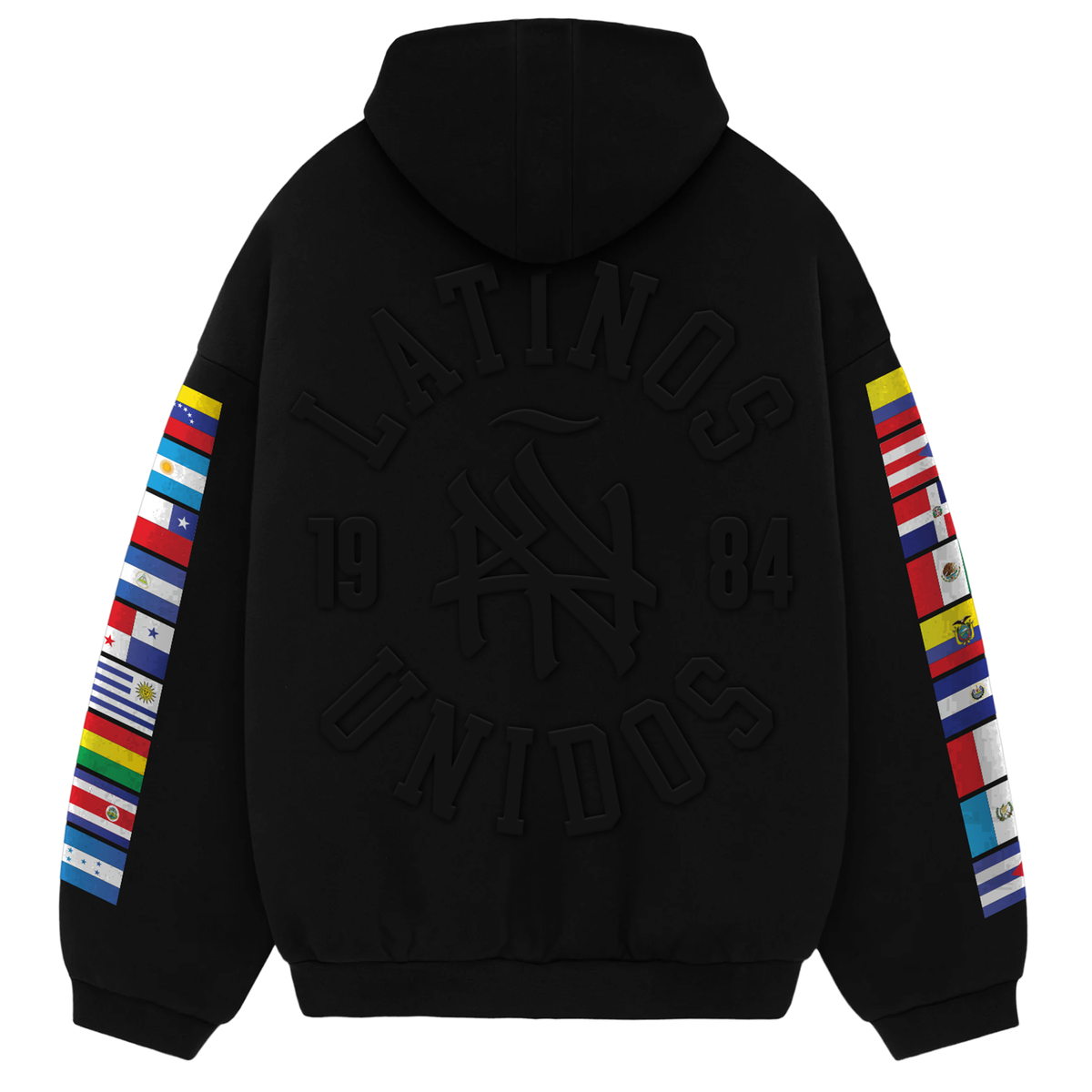 Latinos Unidos, Embossed Edition - Heavyweight Flags Hoodie