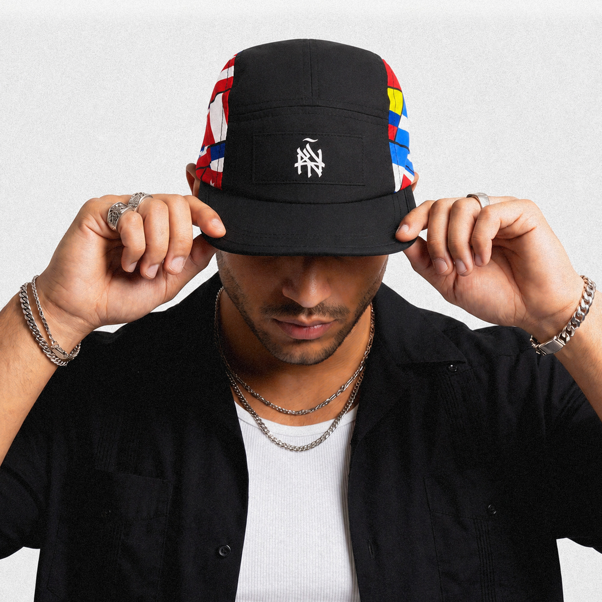 NY (ÑY) Hometown Logo, Latino Flags Edition - Reversible 5-Panel Hat