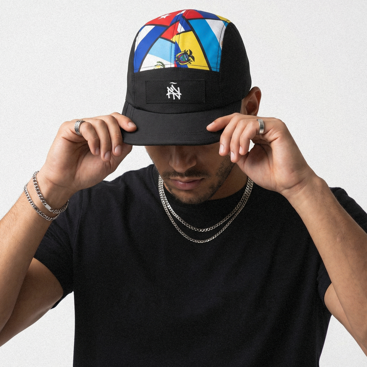 NY (ÑY) Hometown Logo, Latino Flags Edition - Reversible 5-Panel Hat