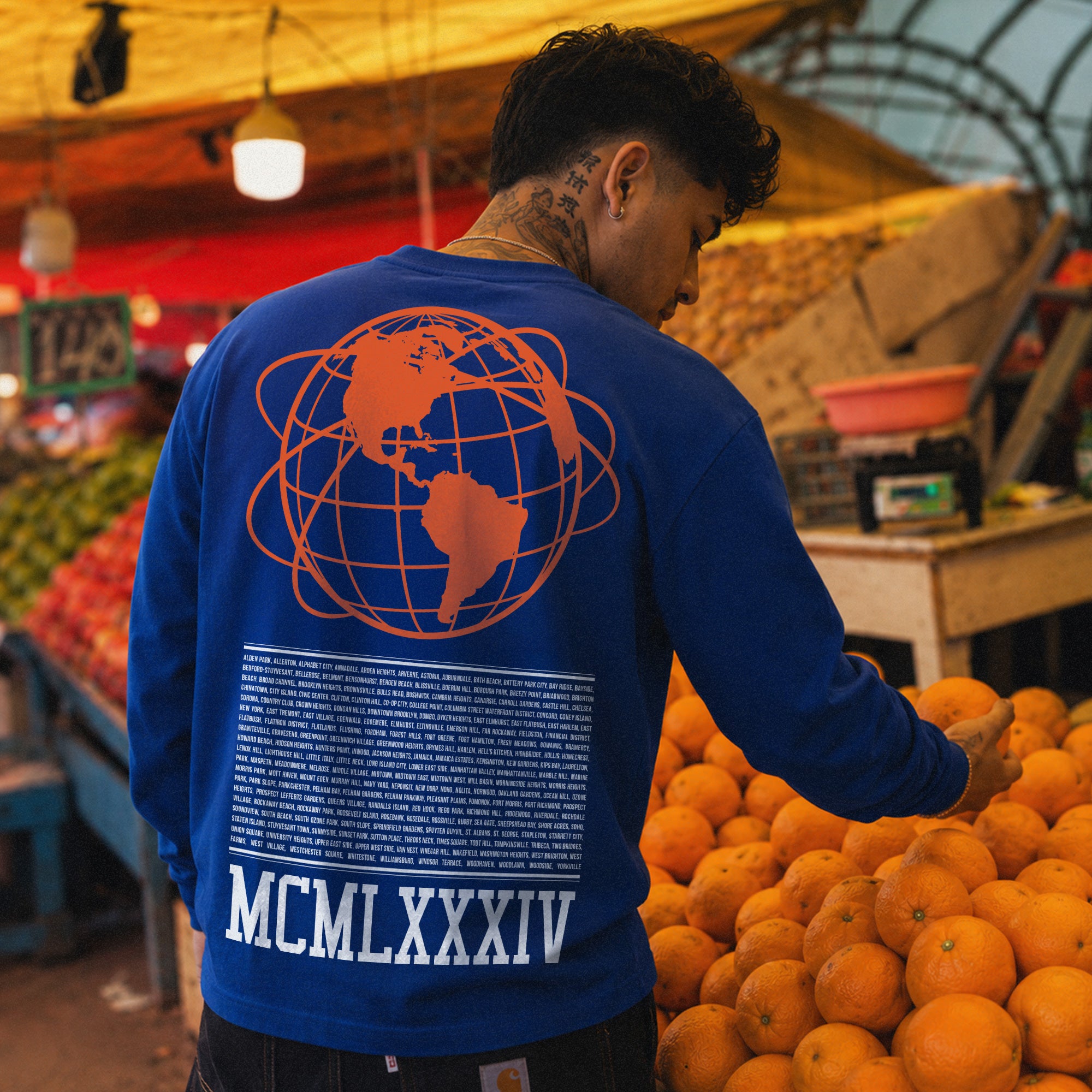 New York vs Anybody, Knicks Edition - Traditional Blue Heavyweight Long Sleeve Shirt
