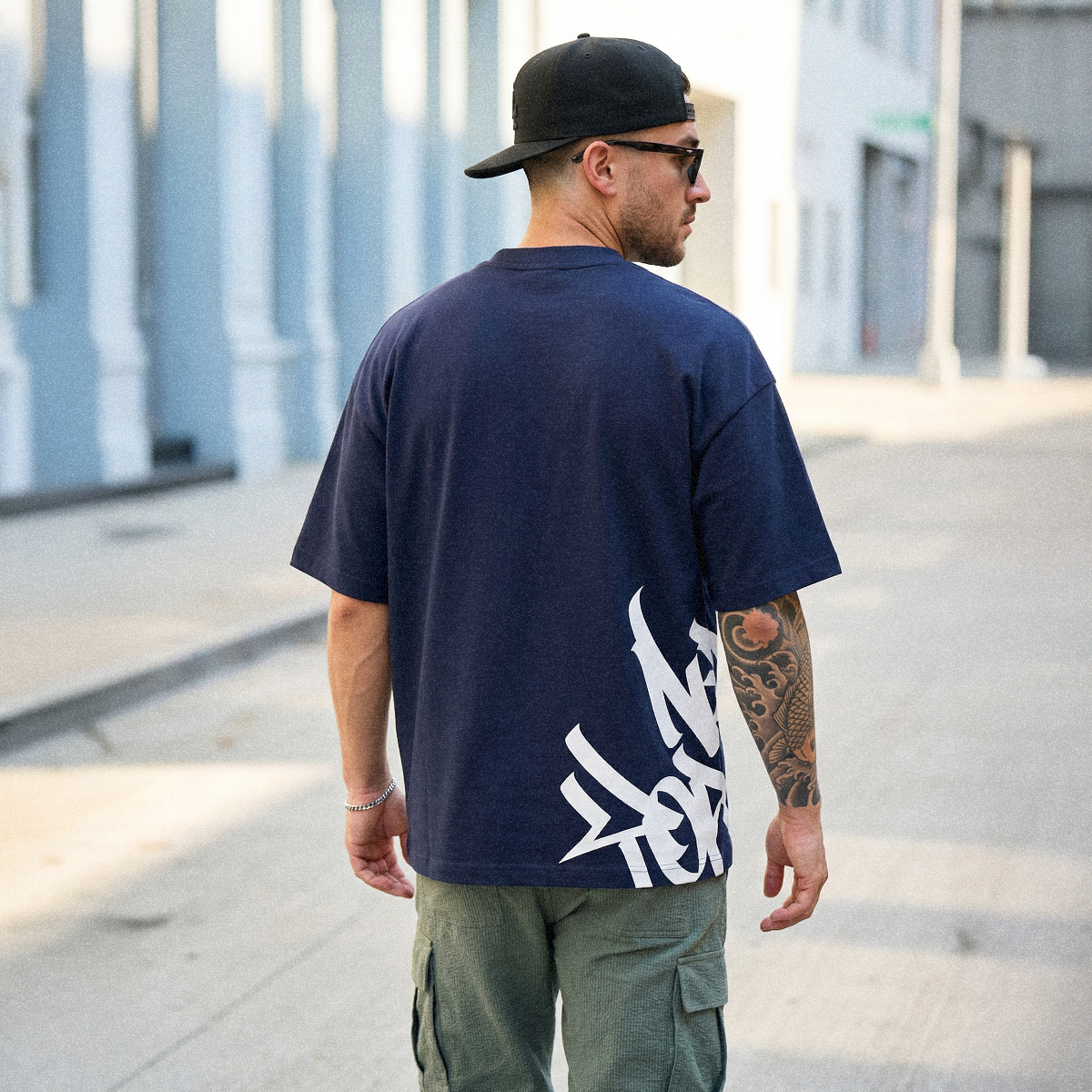 "New Yorker" Graffiti Handstyle - Midnight Navy Blue Heavyweight T-Shirt