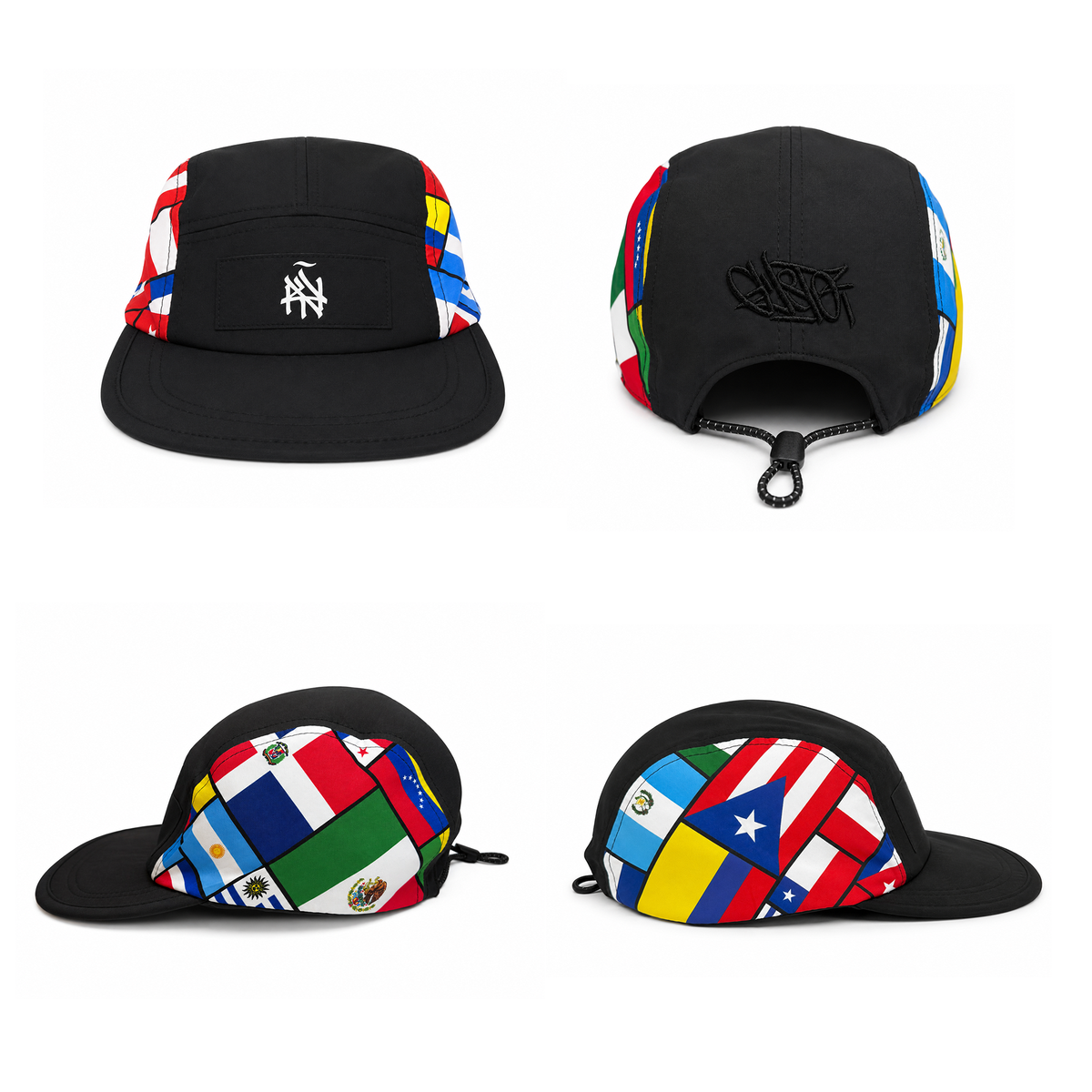NY (ÑY) Hometown Logo, Latino Flags Edition - Reversible 5-Panel Hat