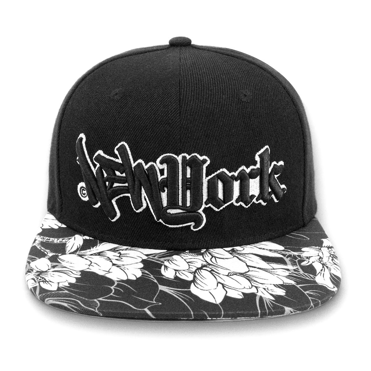 New York "Split Logo" - Floral Snapback Hat - GustoNYC