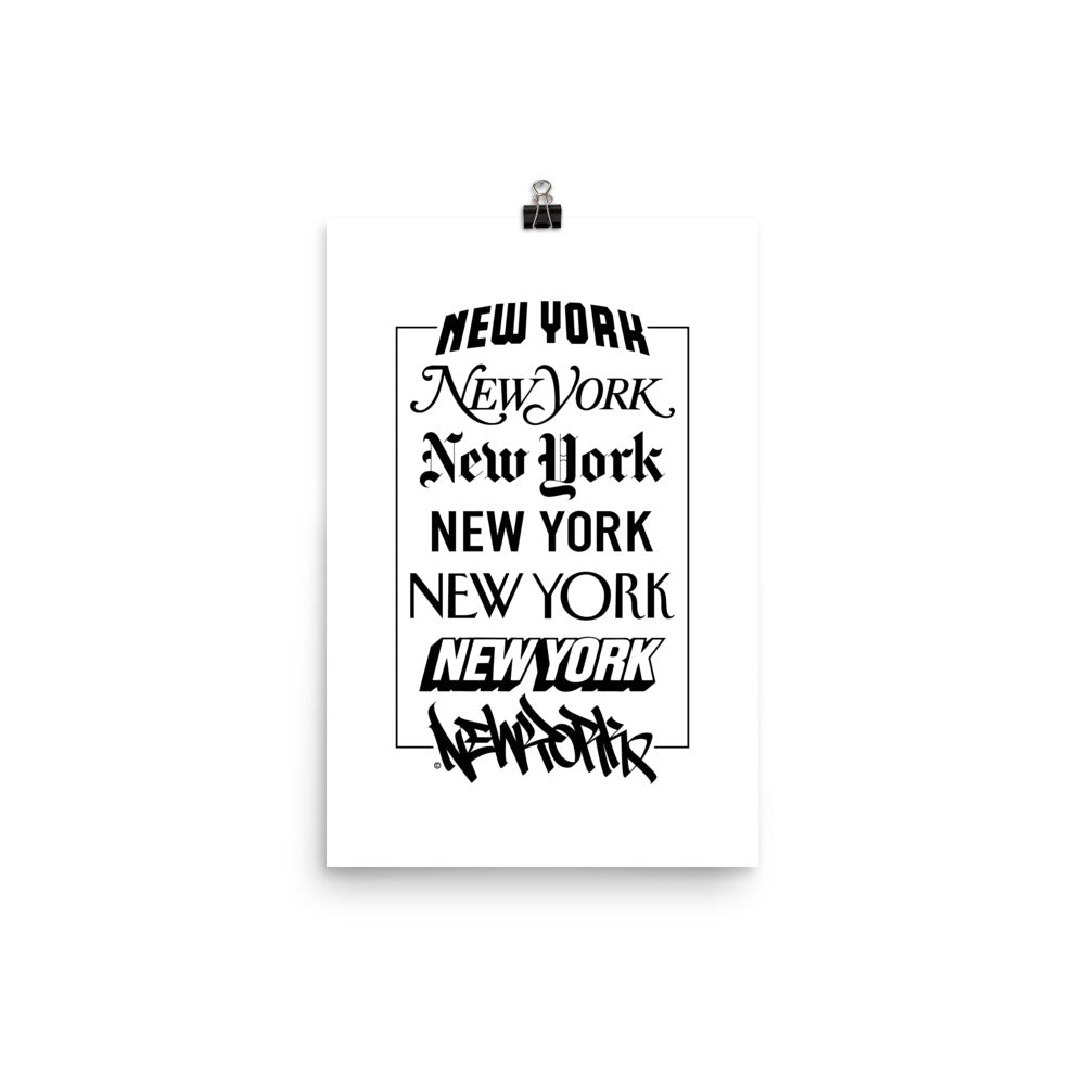 New York Logos - White Poster